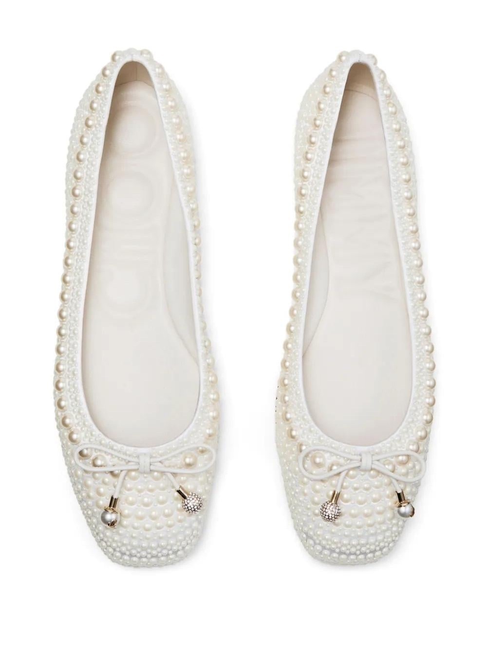 New Jimmy Choo Elme embellished satin ballet flats $1,450 37